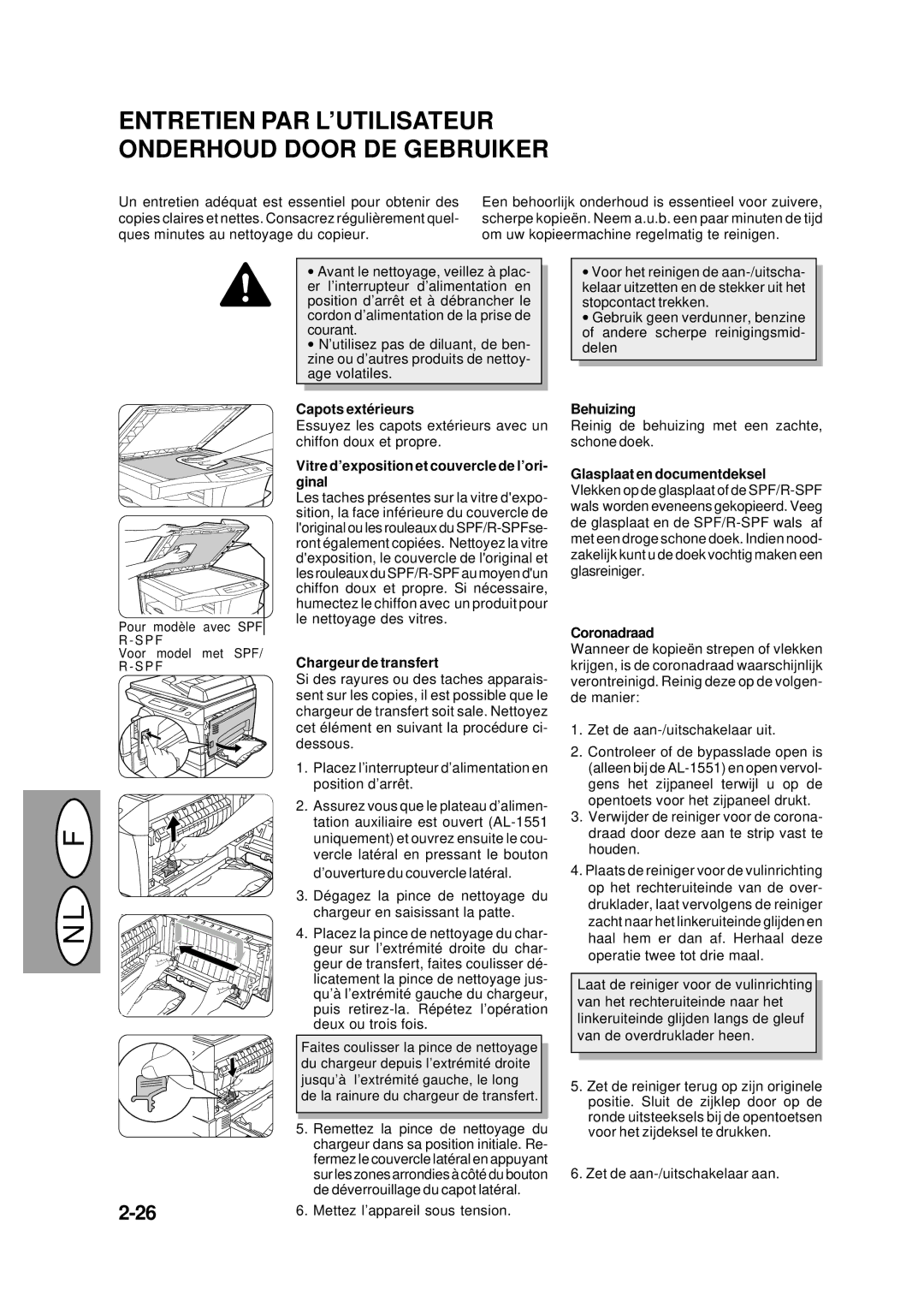 Creative AL-1452 manual Entretien PAR L’UTILISATEUR Onderhoud Door DE Gebruiker, Capots exté rieurs, Behuizing, Coronadraad 