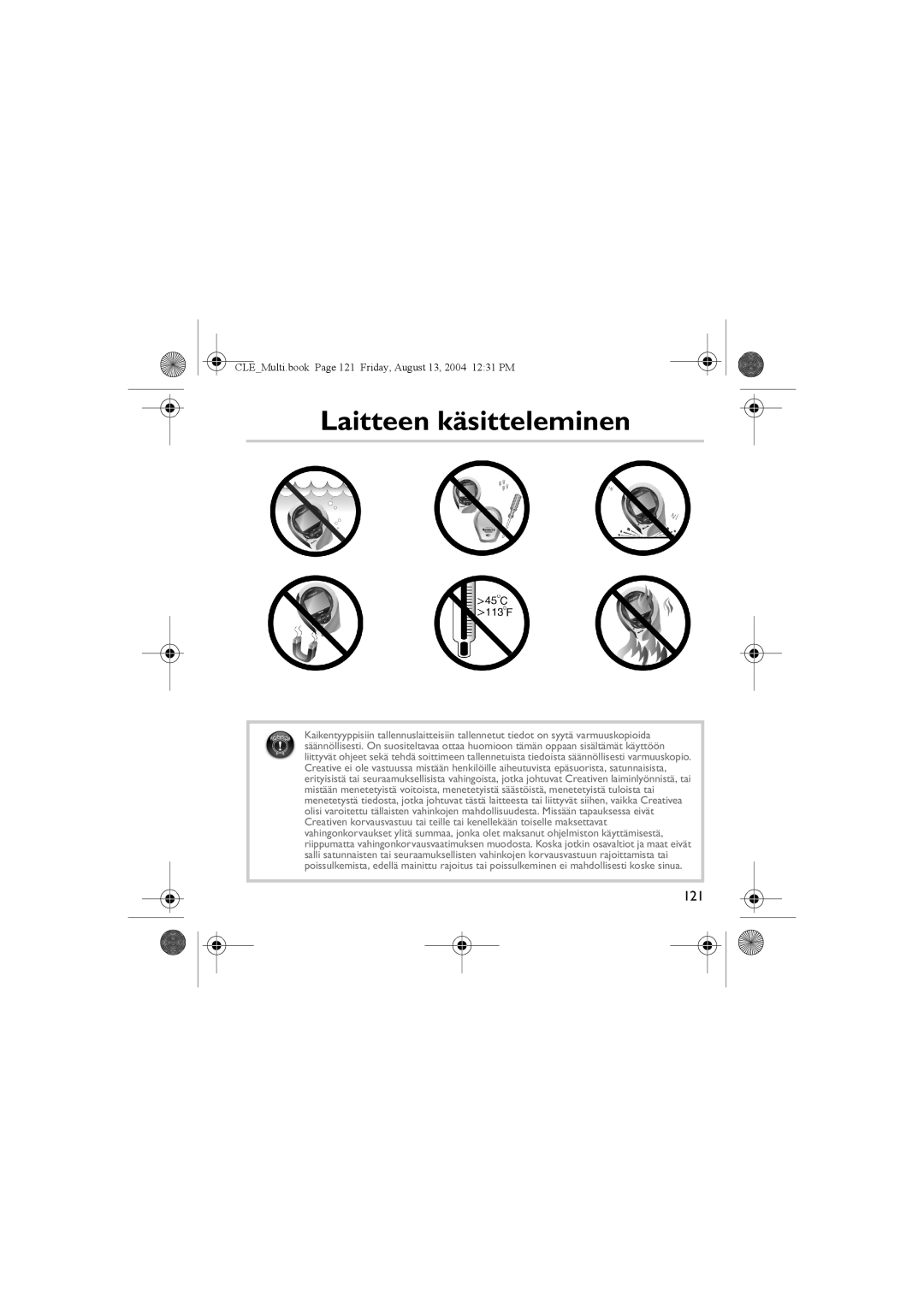 Creative CLE manual Laitteen käsitteleminen 