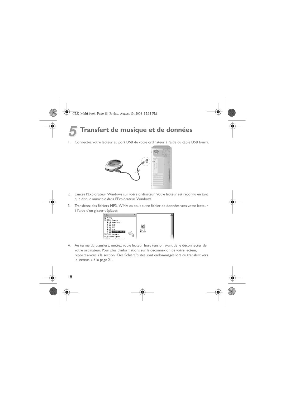 Creative CLE manual Transfert de musique et de données 