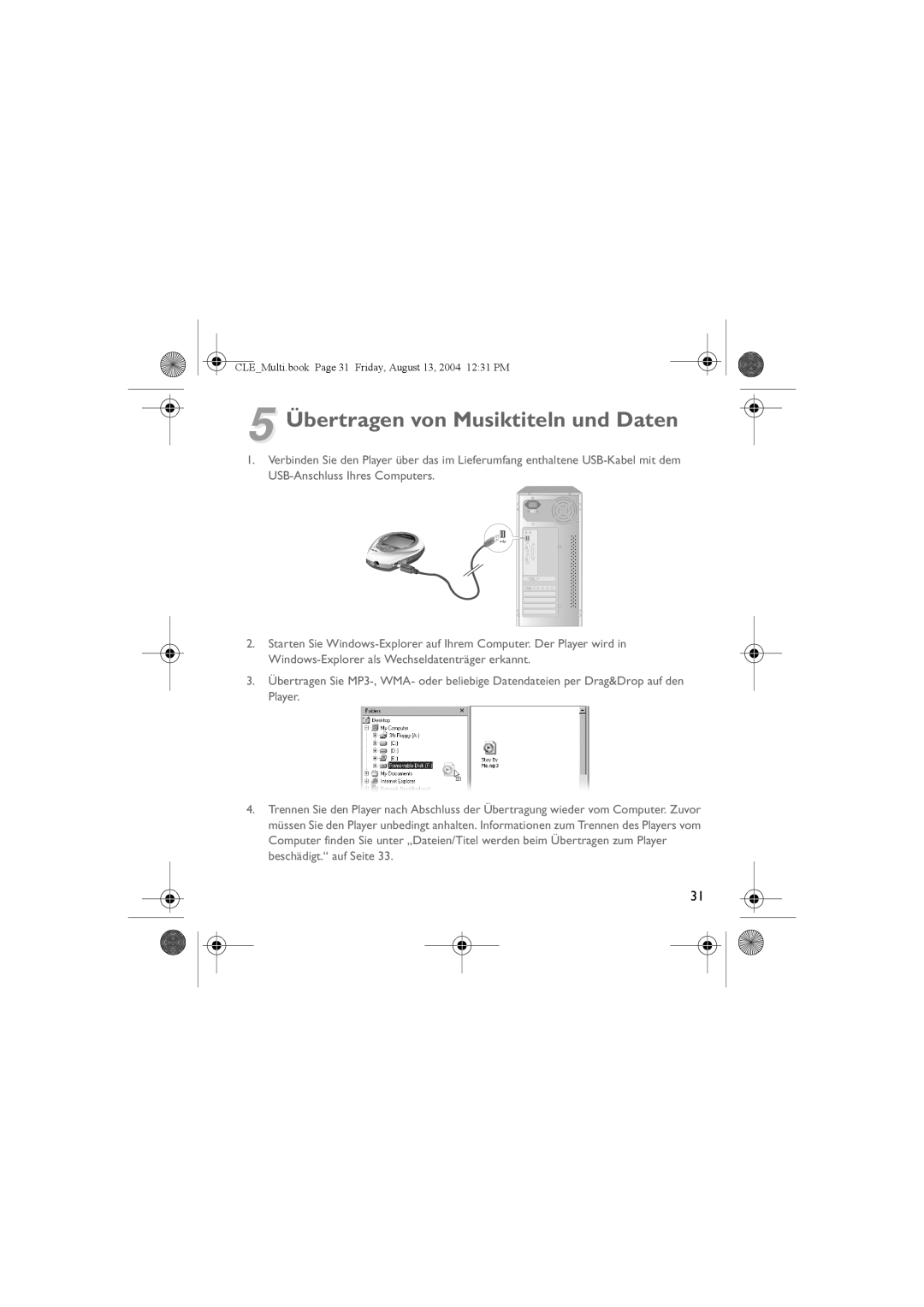 Creative CLE manual Übertragen von Musiktiteln und Daten 