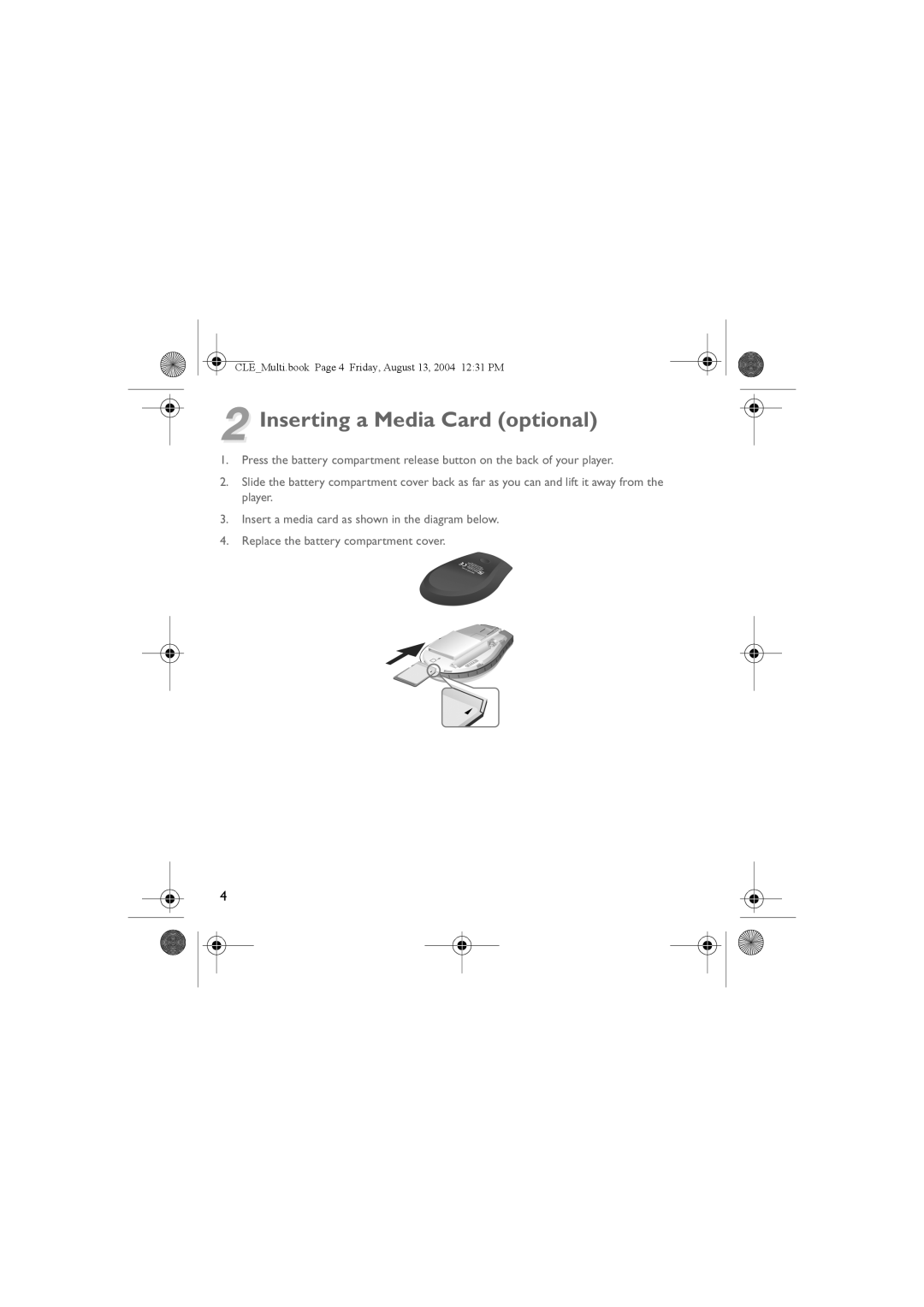 Creative CLE manual Inserting a Media Card optional 