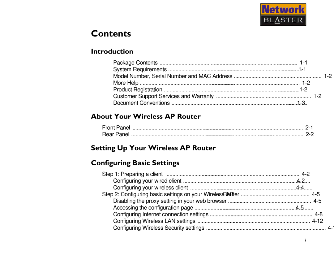 Creative CW2202 manual Contents 