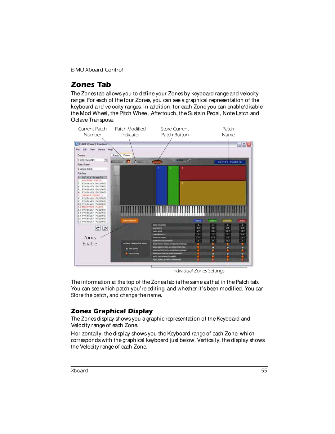 Creative E-MU manual Zones Tab, Zones Graphical Display 