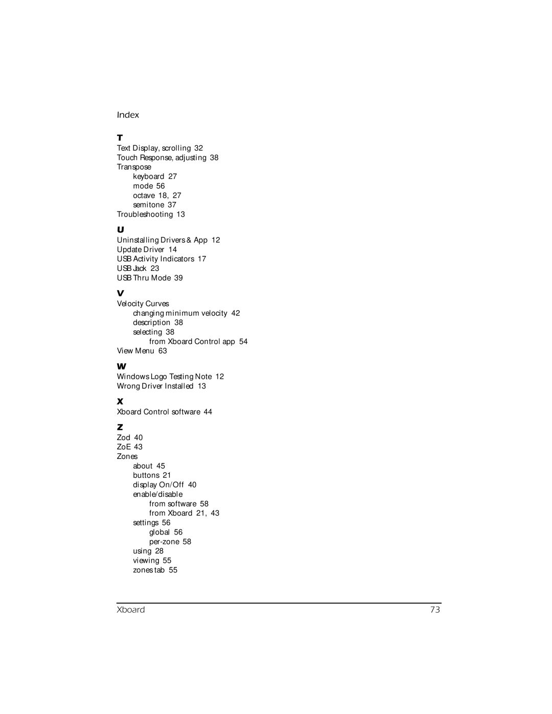 Creative E-MU manual Index 