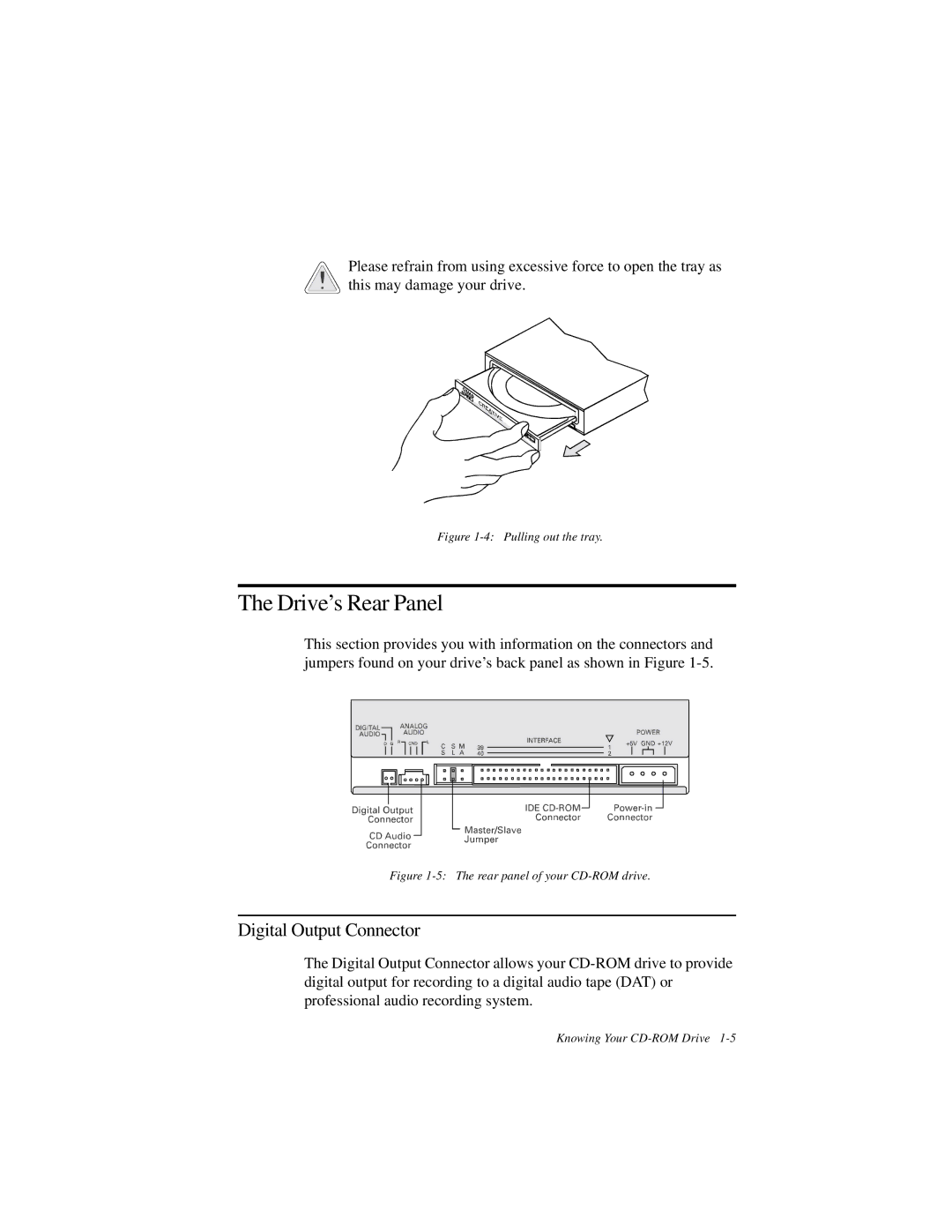 Creative GCD-R542B manual Drive’s Rear Panel, Digital Output Connector 