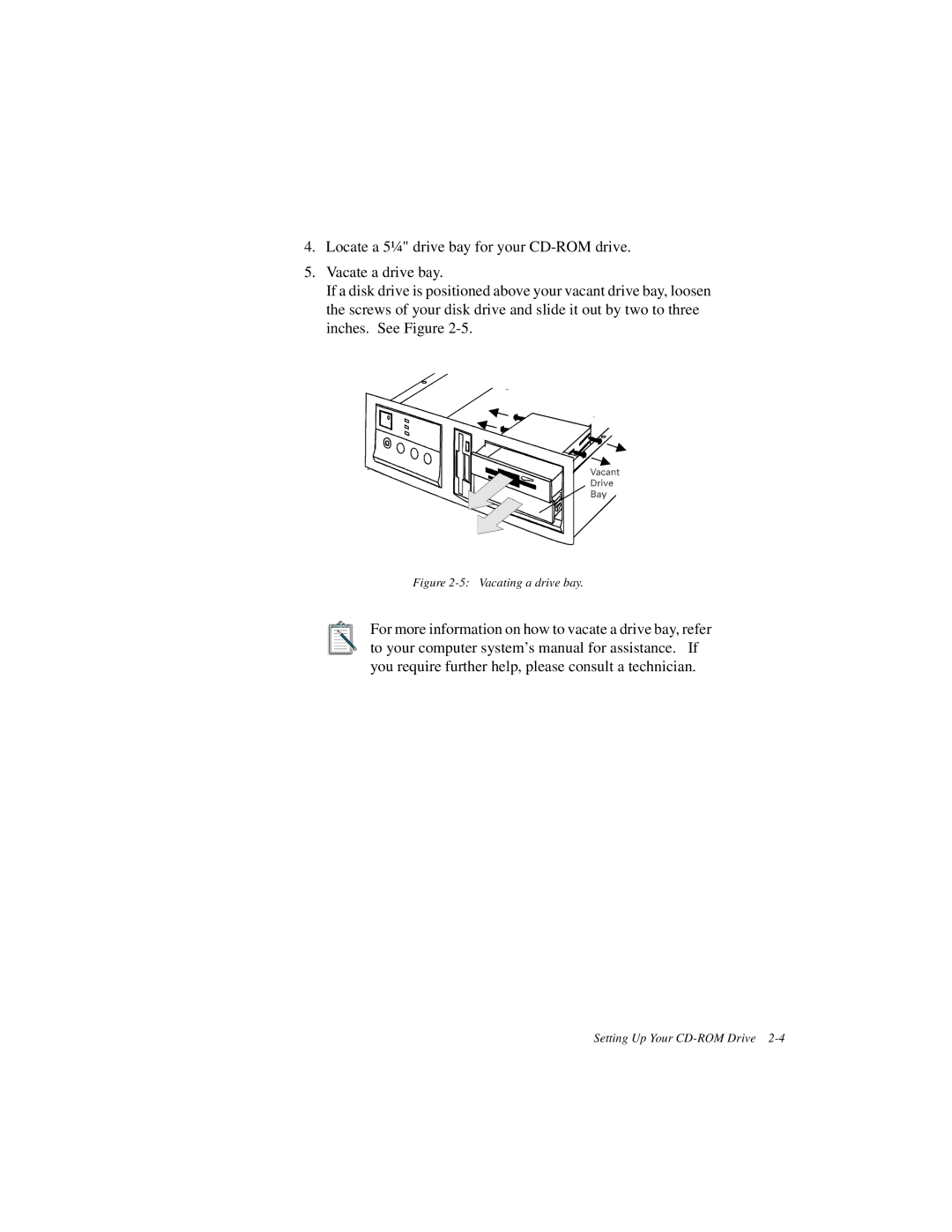 Creative GCD-R542B manual Vacating a drive bay 