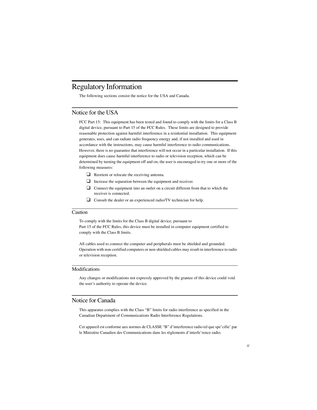 Creative GCD-R542B manual Regulatory Information, Modifications 