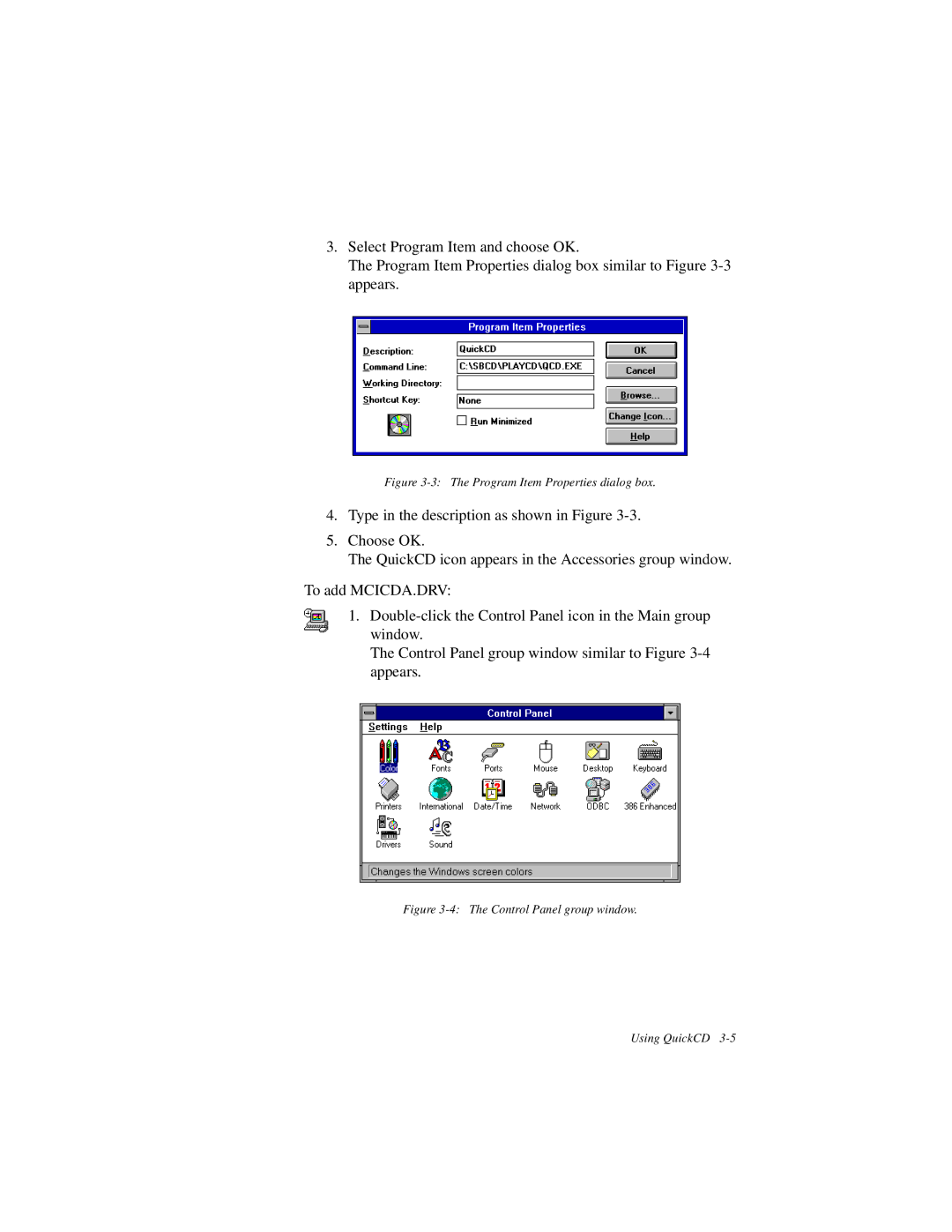 Creative GCD-R542B manual Program Item Properties dialog box 