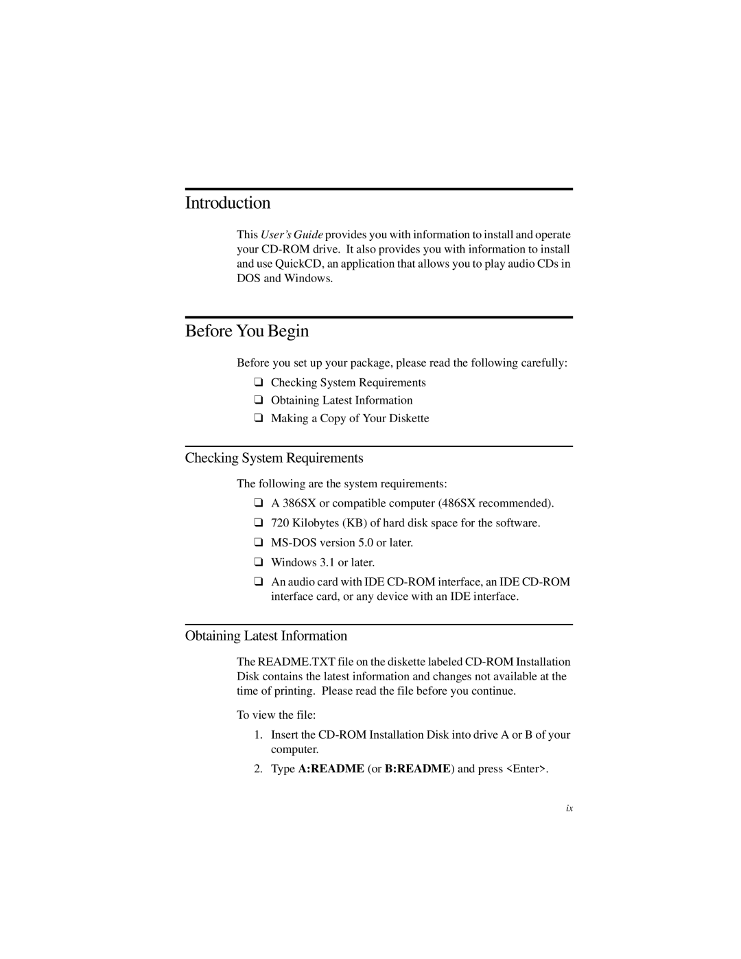 Creative GCD-R542B manual Introduction, Before You Begin, Checking System Requirements, Obtaining Latest Information 