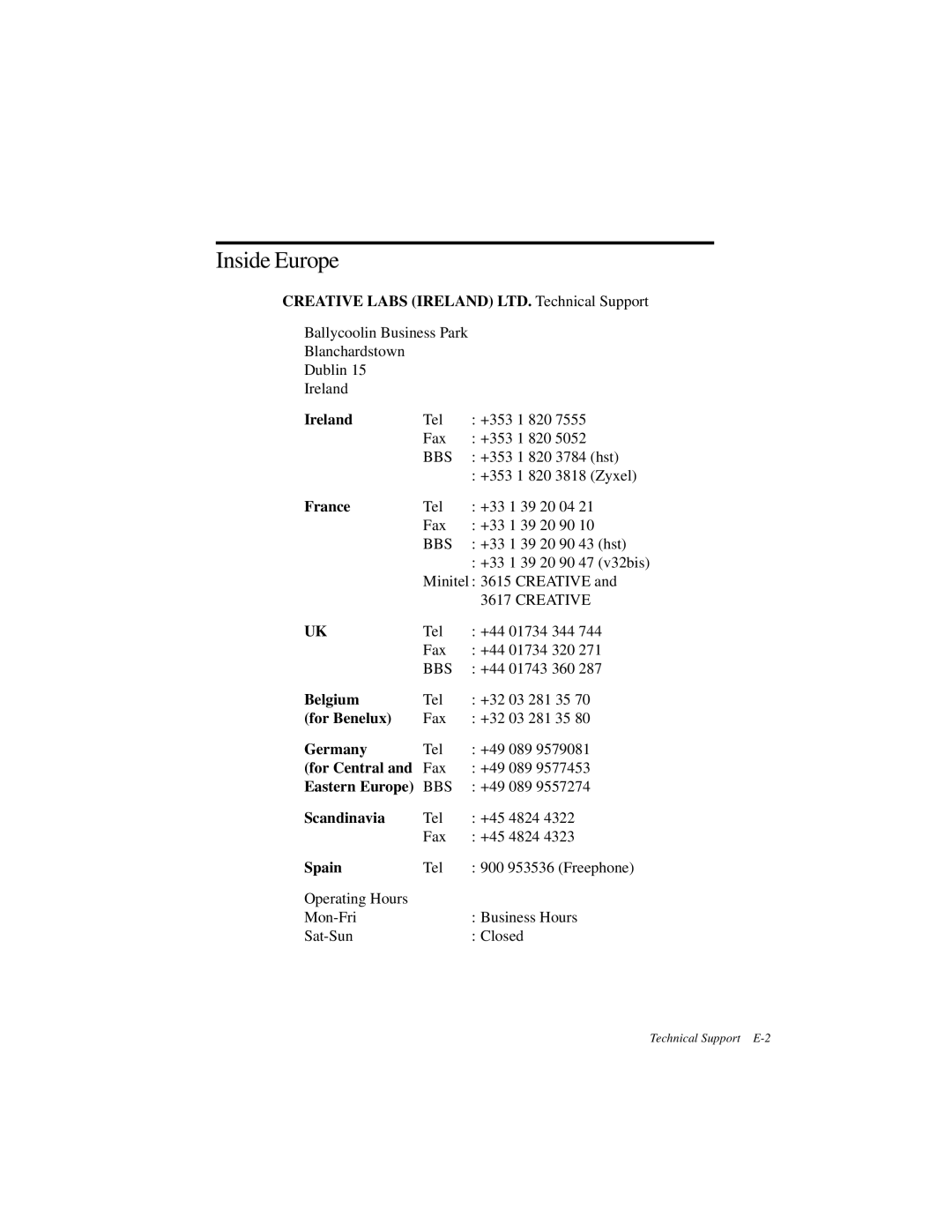 Creative GCD-R542B manual Inside Europe, France 