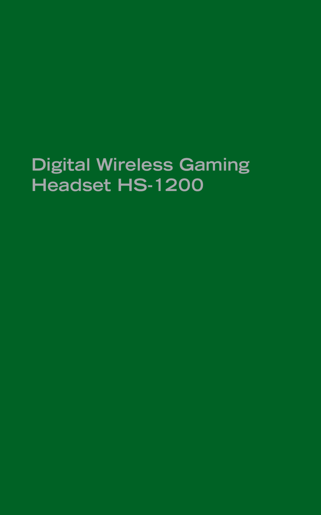 Creative manual Contents, Digital Wireless Gaming Headset HS-1200 