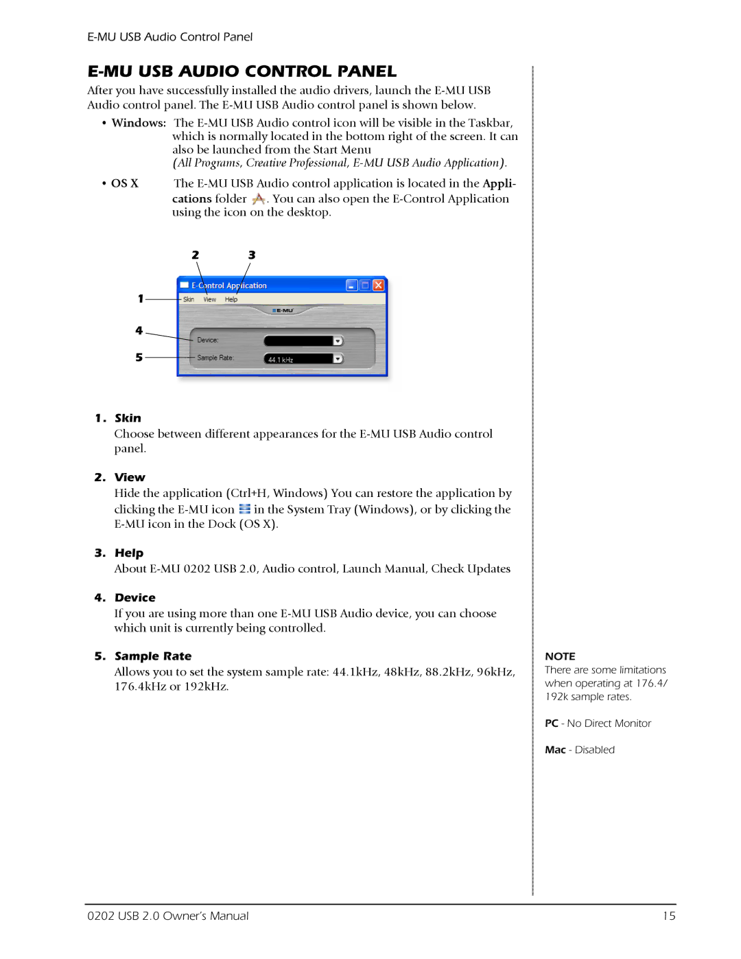 Creative Labs 202 owner manual MU USB Audio Control Panel 