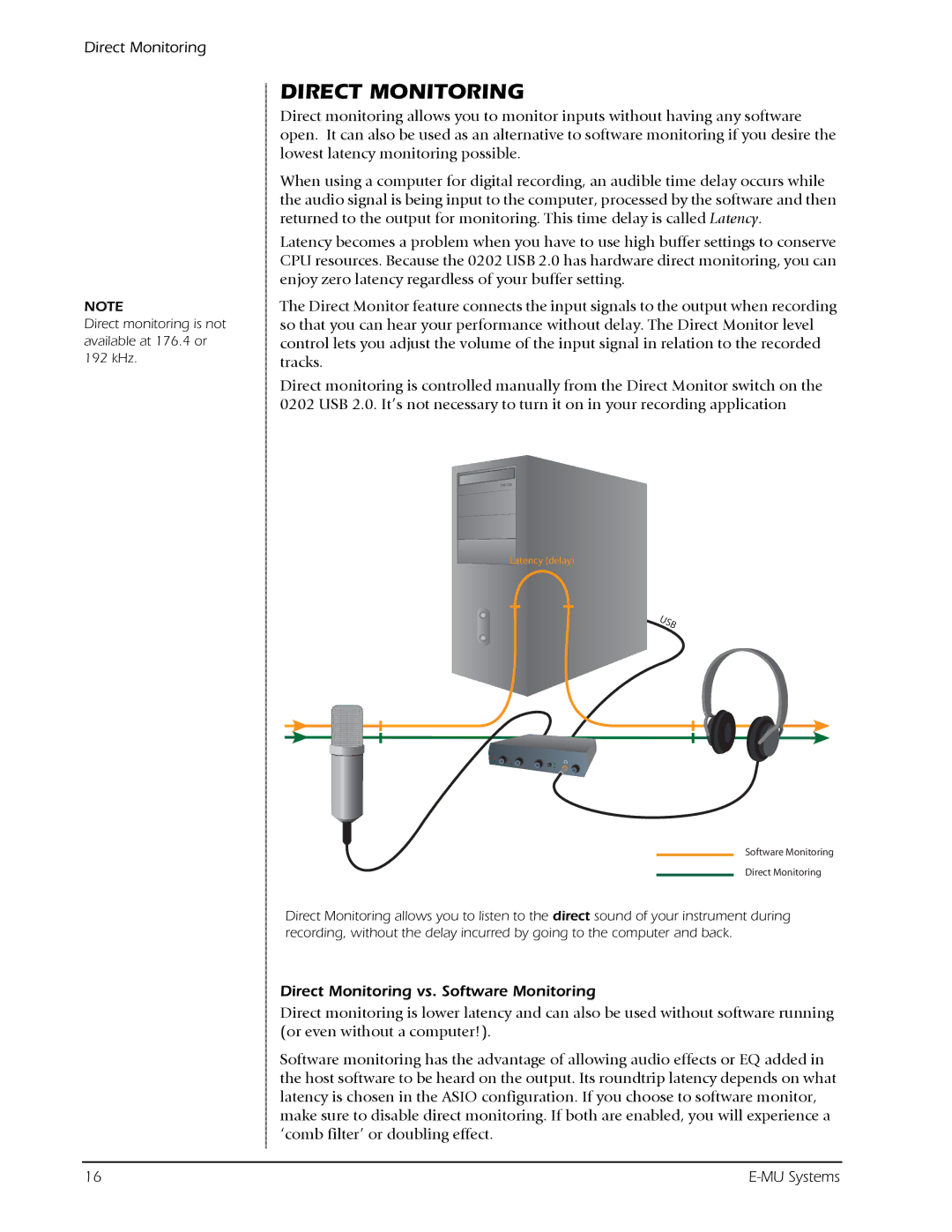 Creative Labs 202 owner manual Direct Monitoring 