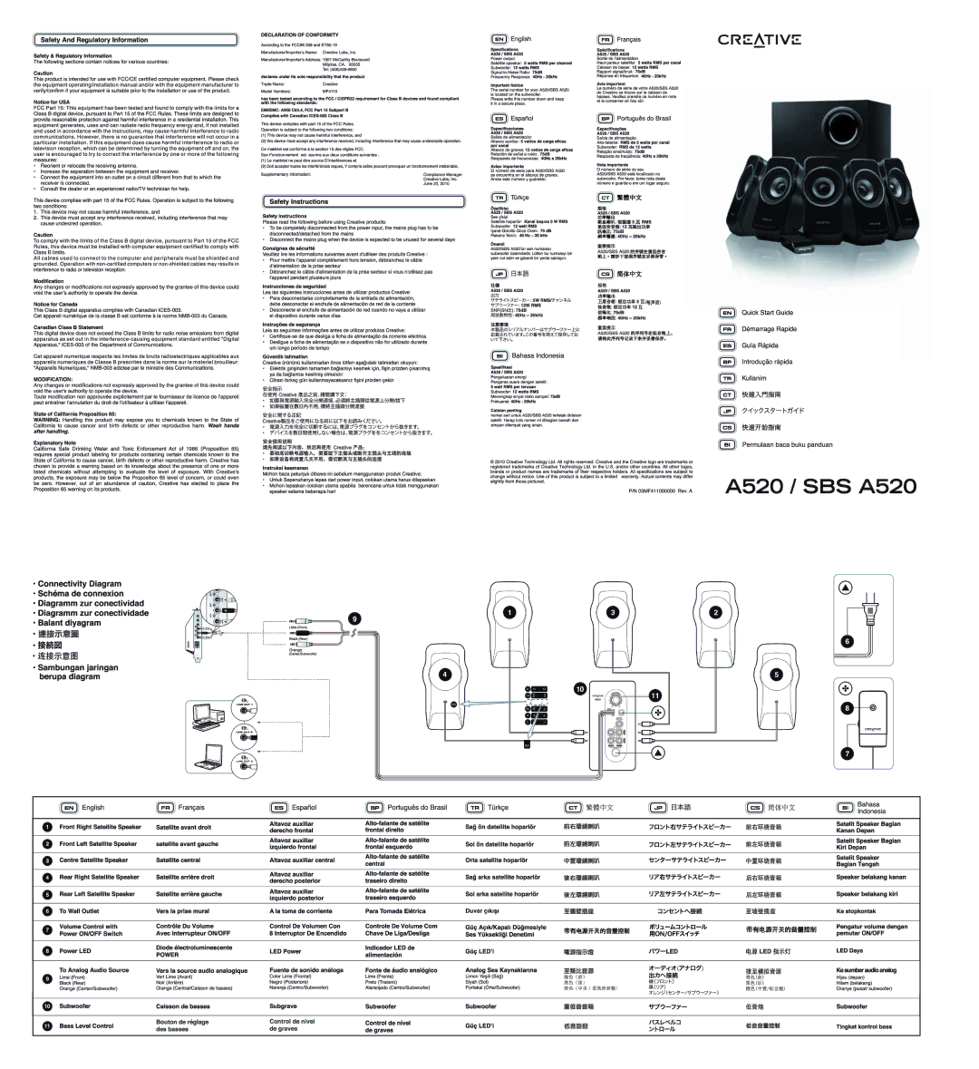 Creative Labs A520 manual 