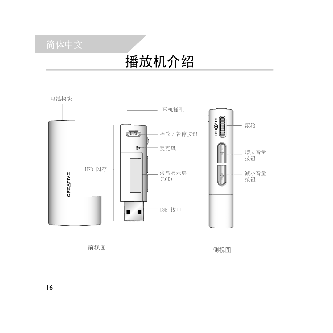 Creative Labs V200 manual 播放机介绍 