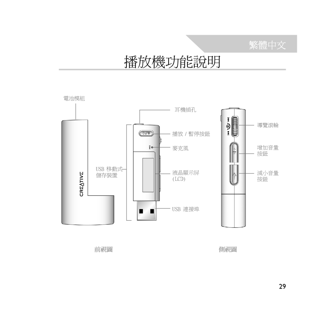 Creative Labs V200 manual 播放機功能說明 