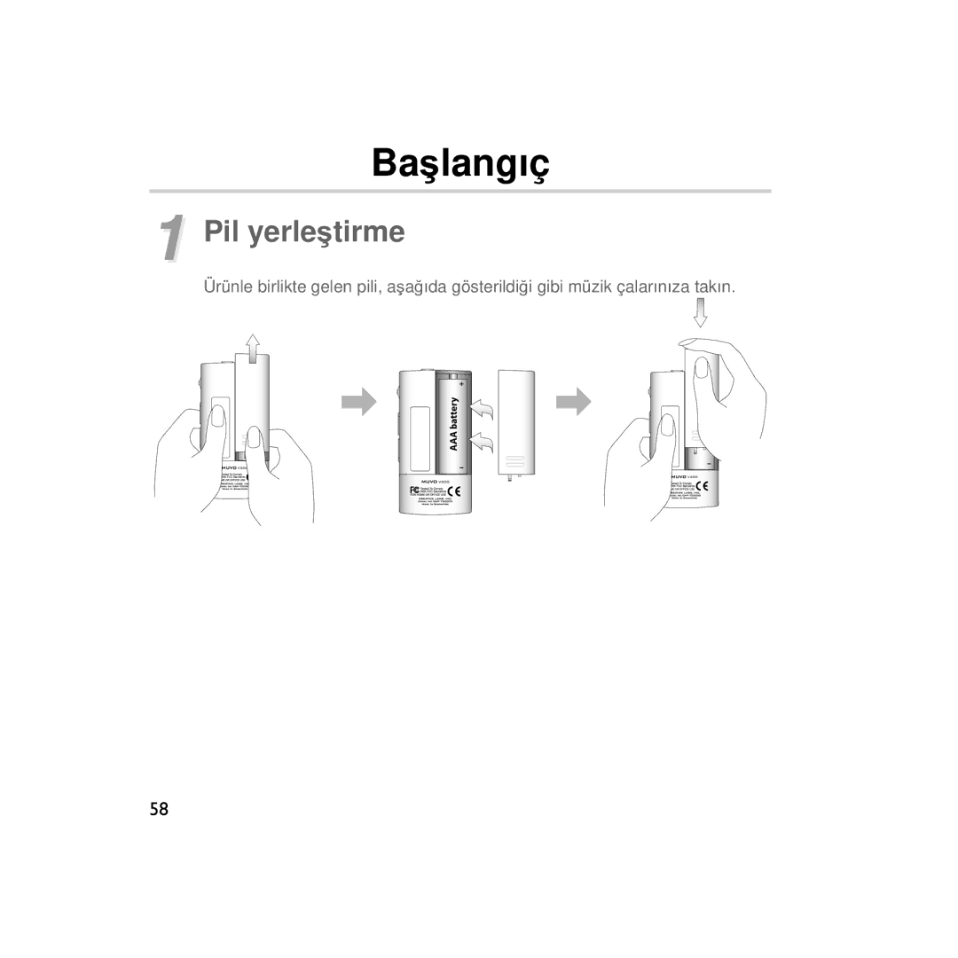 Creative Labs V200 manual Başlangıç 