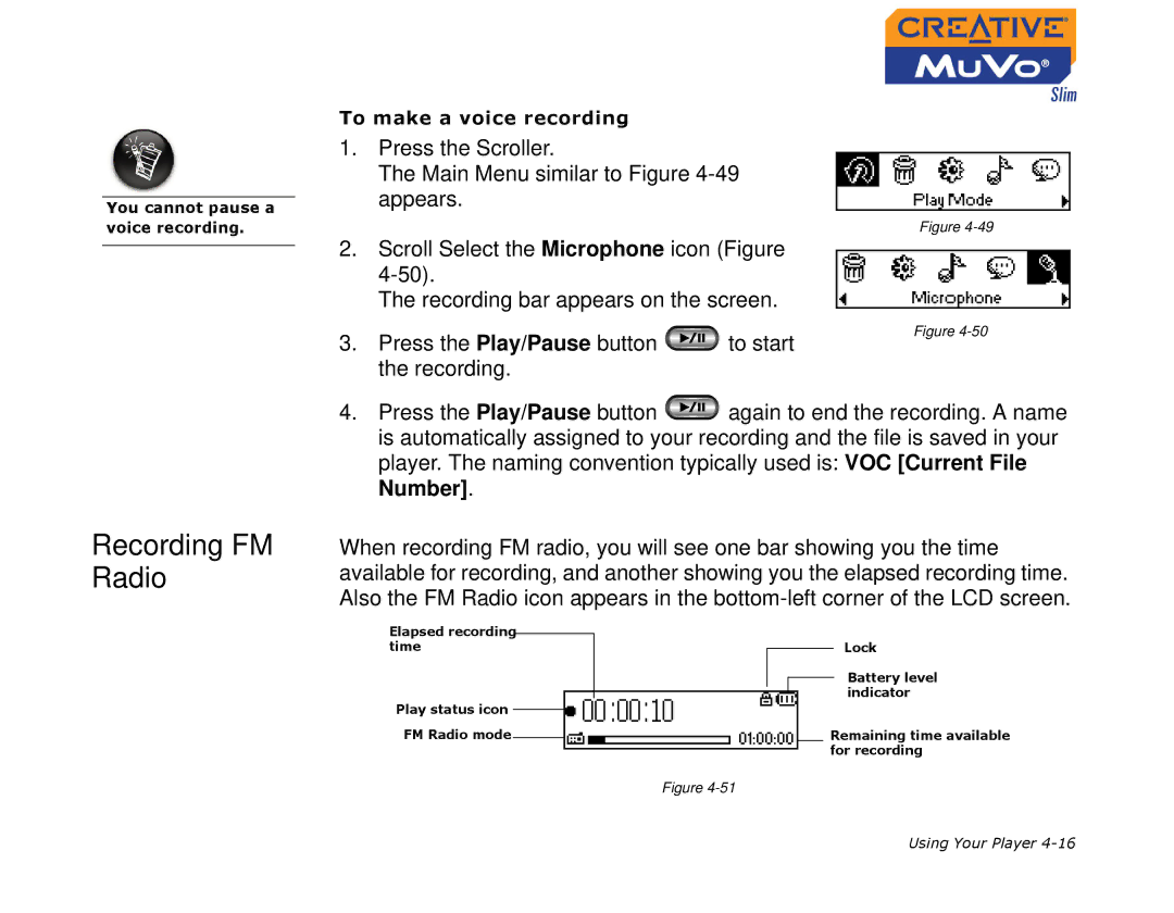Creative MuVo Slim manual Recording FM Radio 