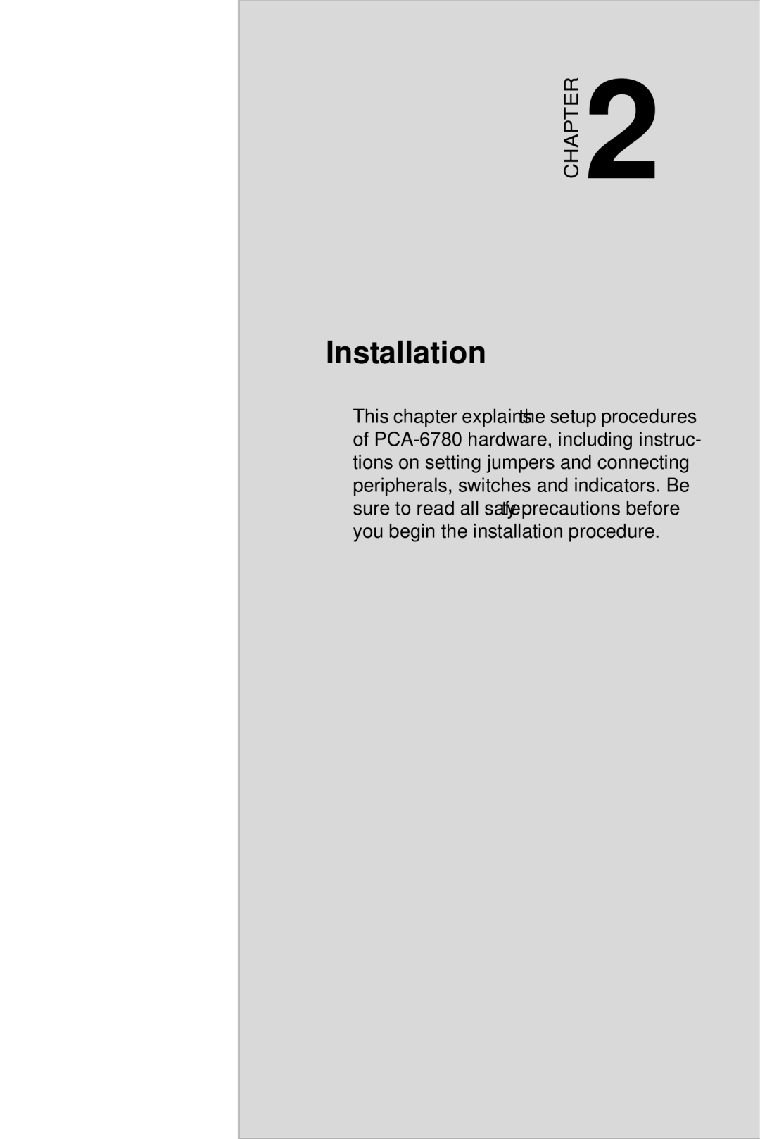 Creative PCA-6780 user manual Installation 