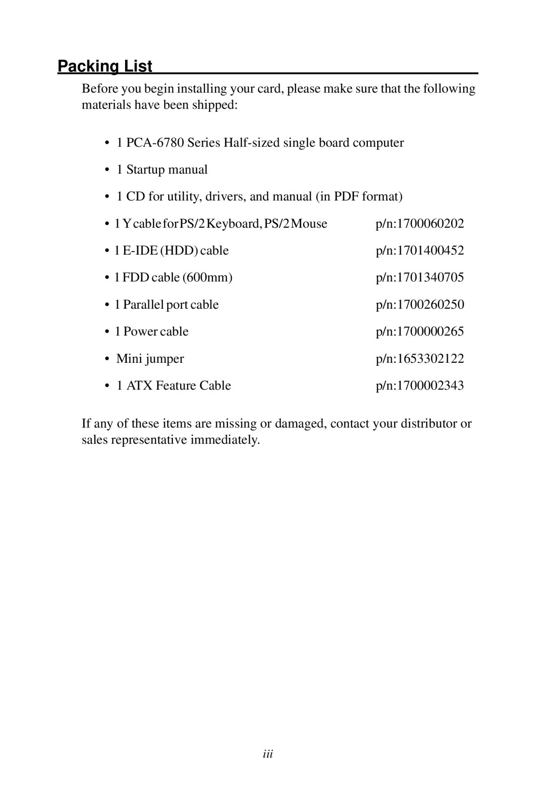 Creative PCA-6780 user manual Packing List 