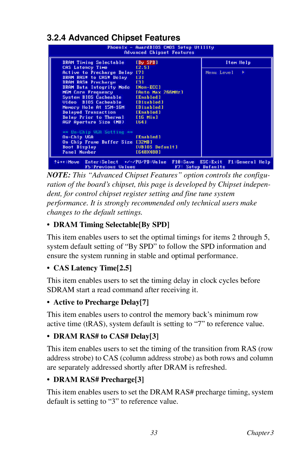 Creative PCA-6780 user manual Advanced Chipset Features 