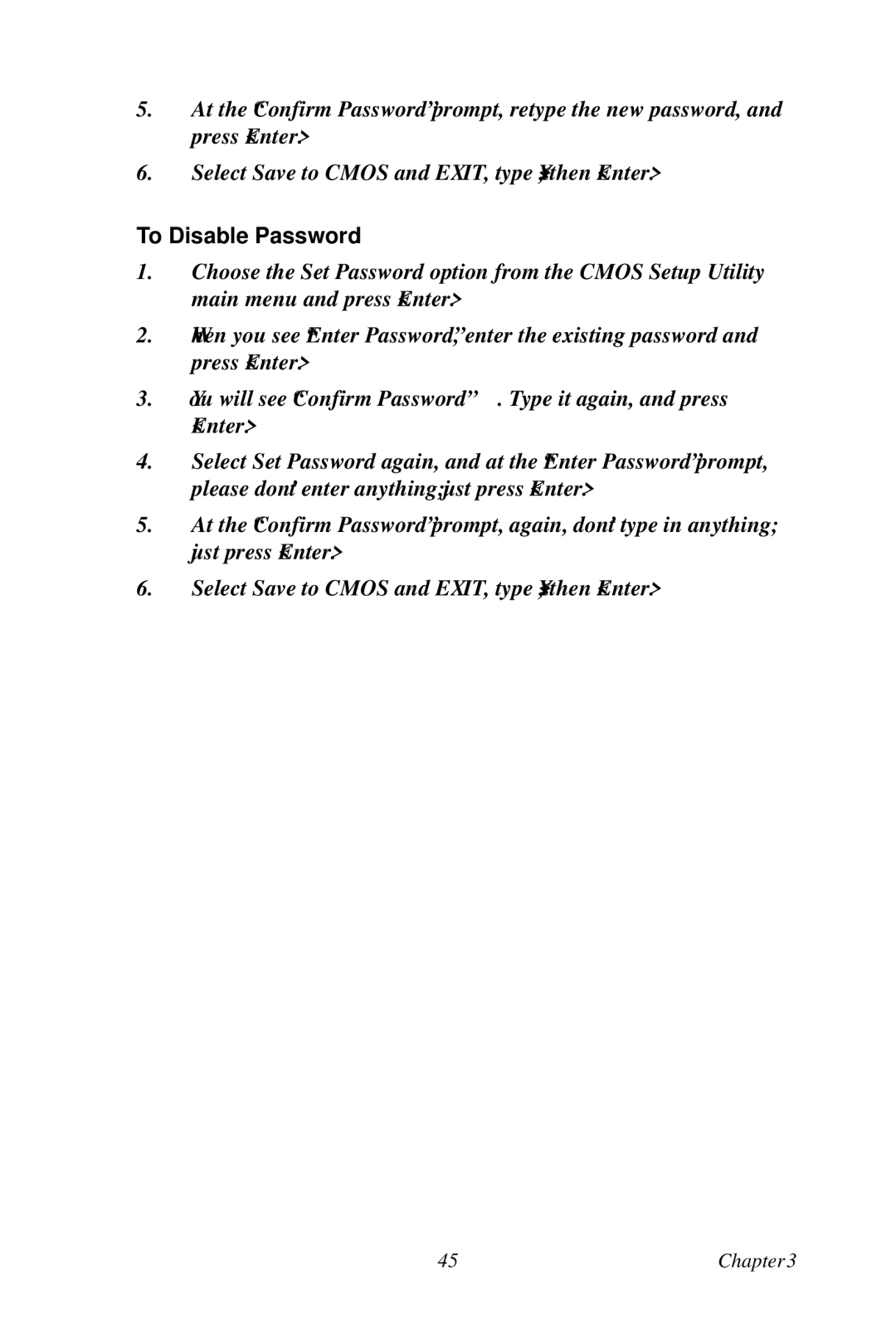 Creative PCA-6780 user manual To Disable Password 