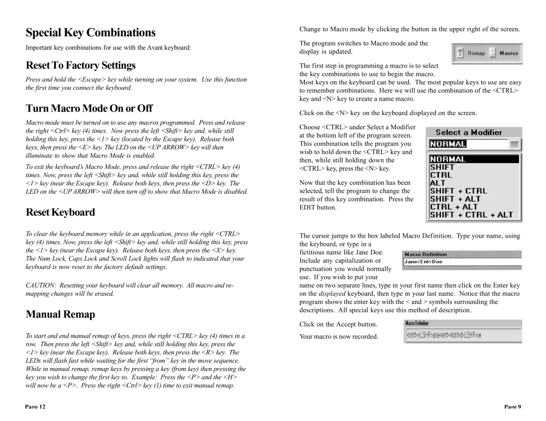 Creative Stellar, Prime Special Key Combinations, Reset To Factory Settings, Turn Macro Mode On or Off, Reset Keyboard 