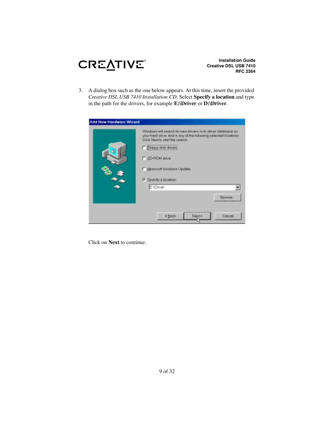 Creative RFC 2364 appendix Installation Guide Creative DSL USB RFC 