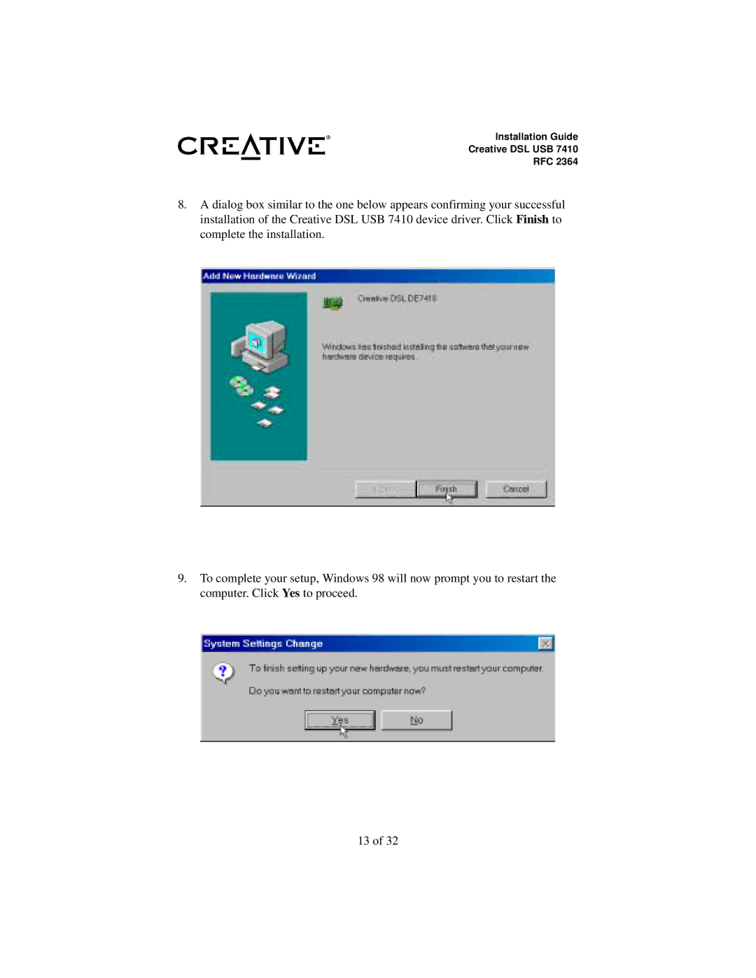 Creative RFC 2364 appendix Installation Guide Creative DSL USB RFC 