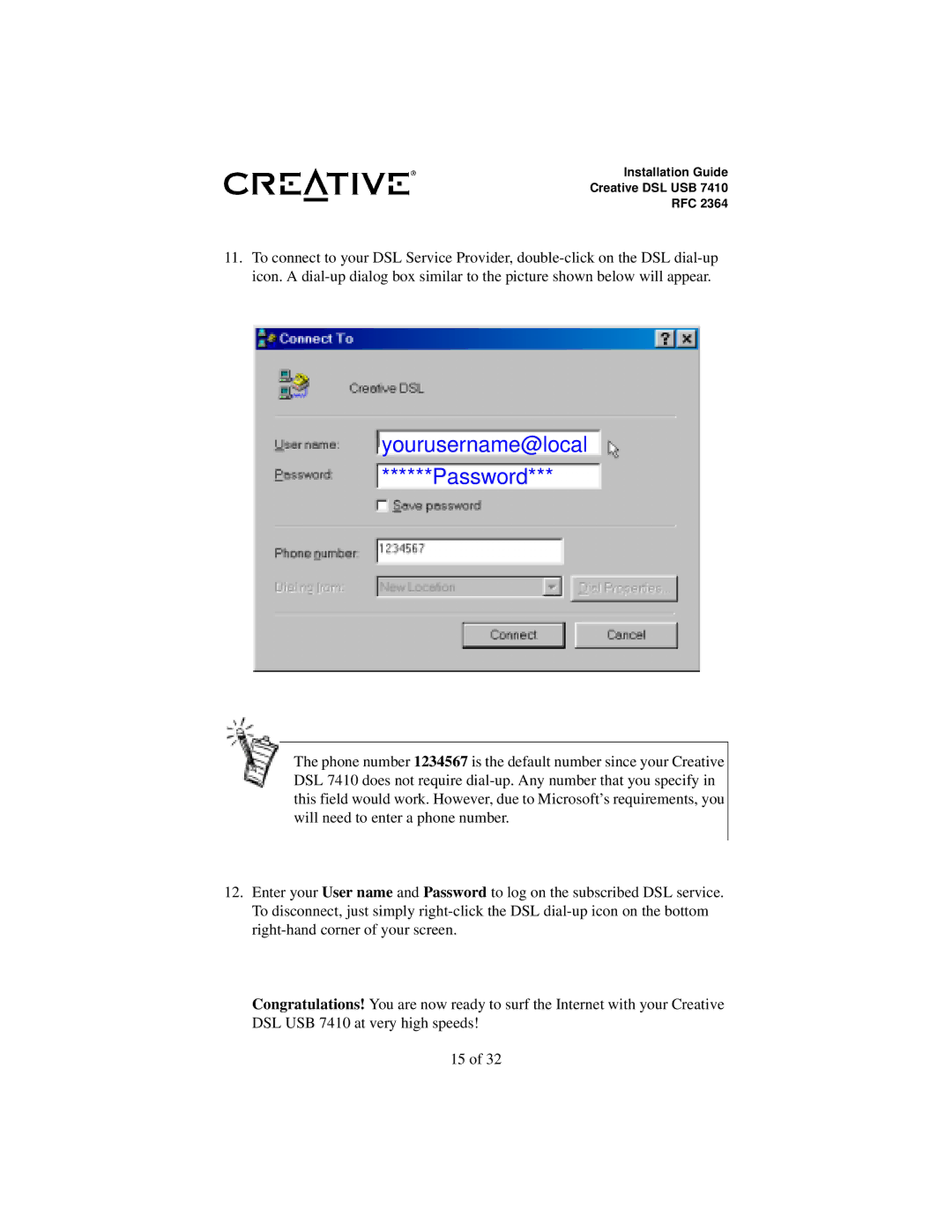 Creative RFC 2364 appendix Yourusername@local Password 