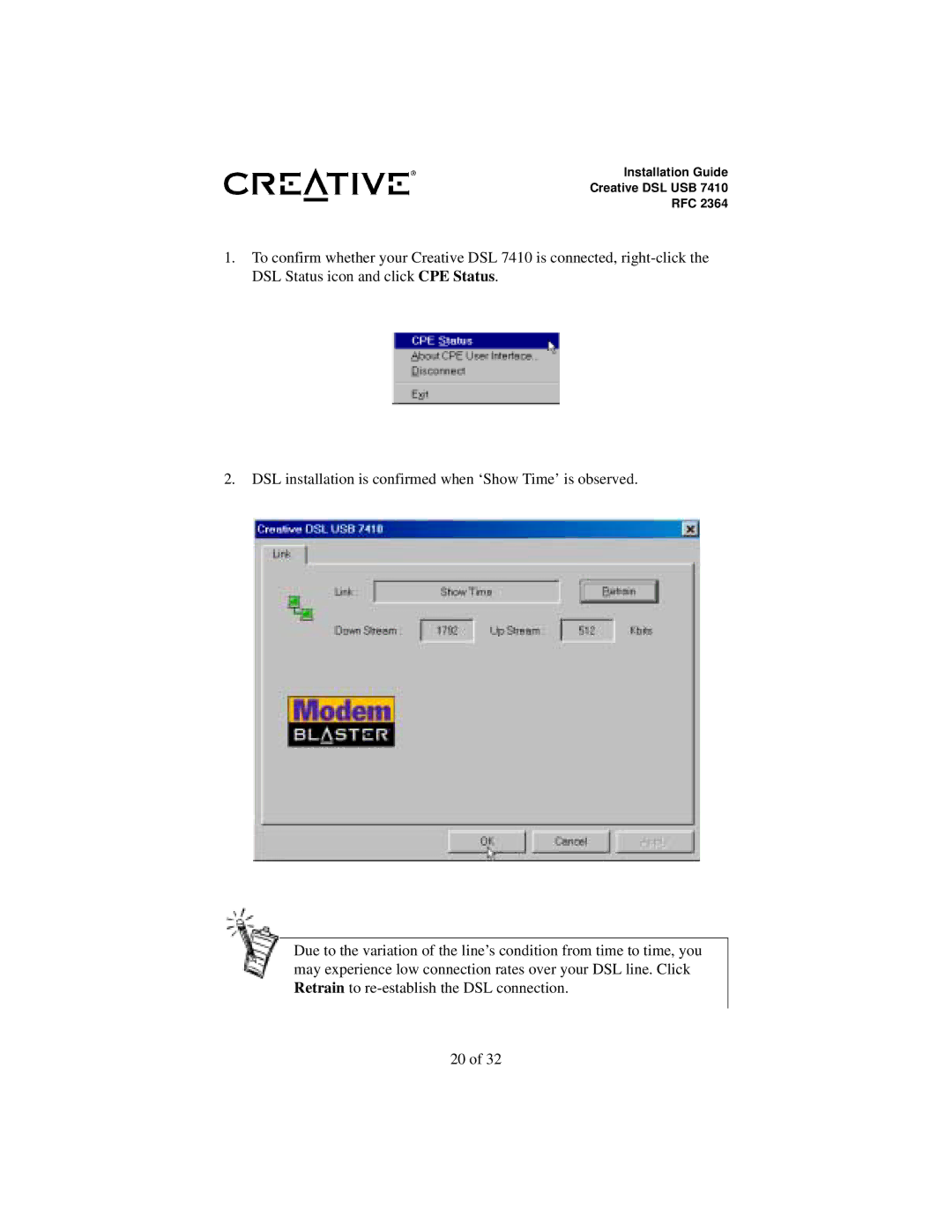 Creative RFC 2364 appendix Installation Guide Creative DSL USB RFC 