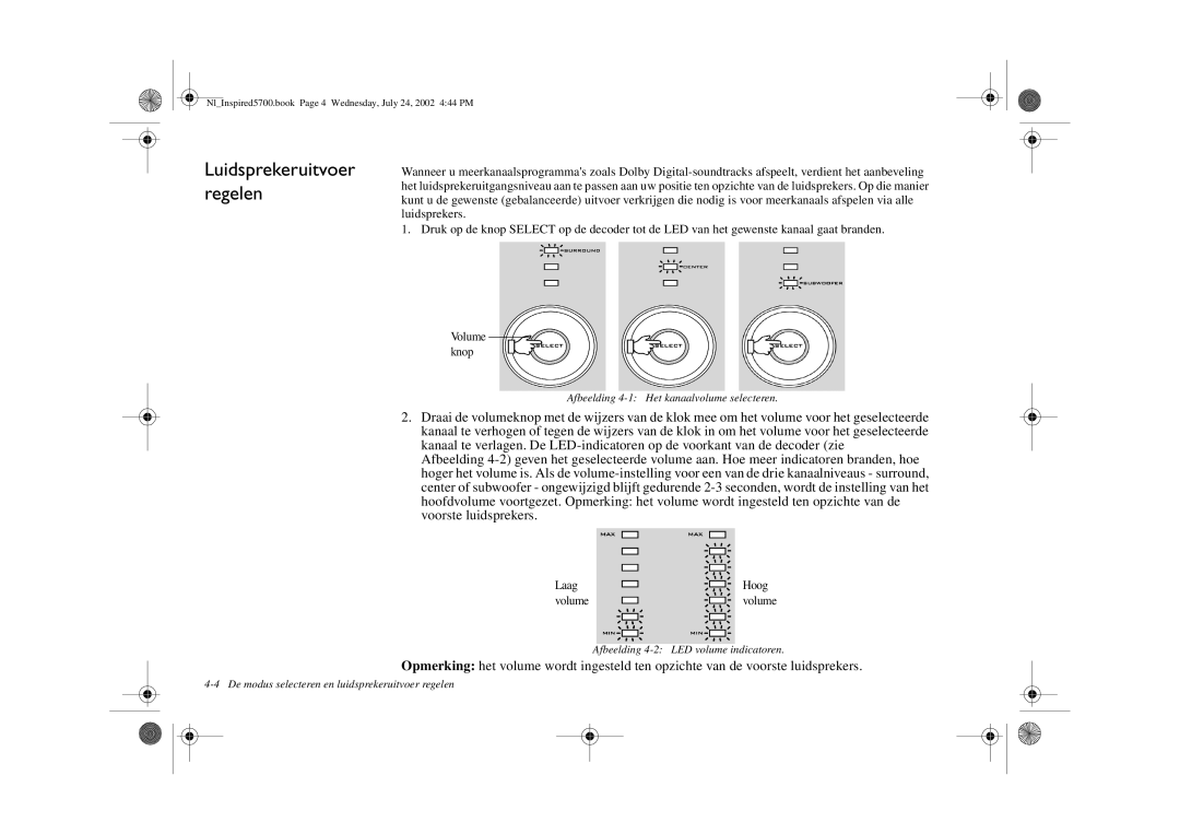 Creative S500 manual Luidsprekeruitvoer regelen 