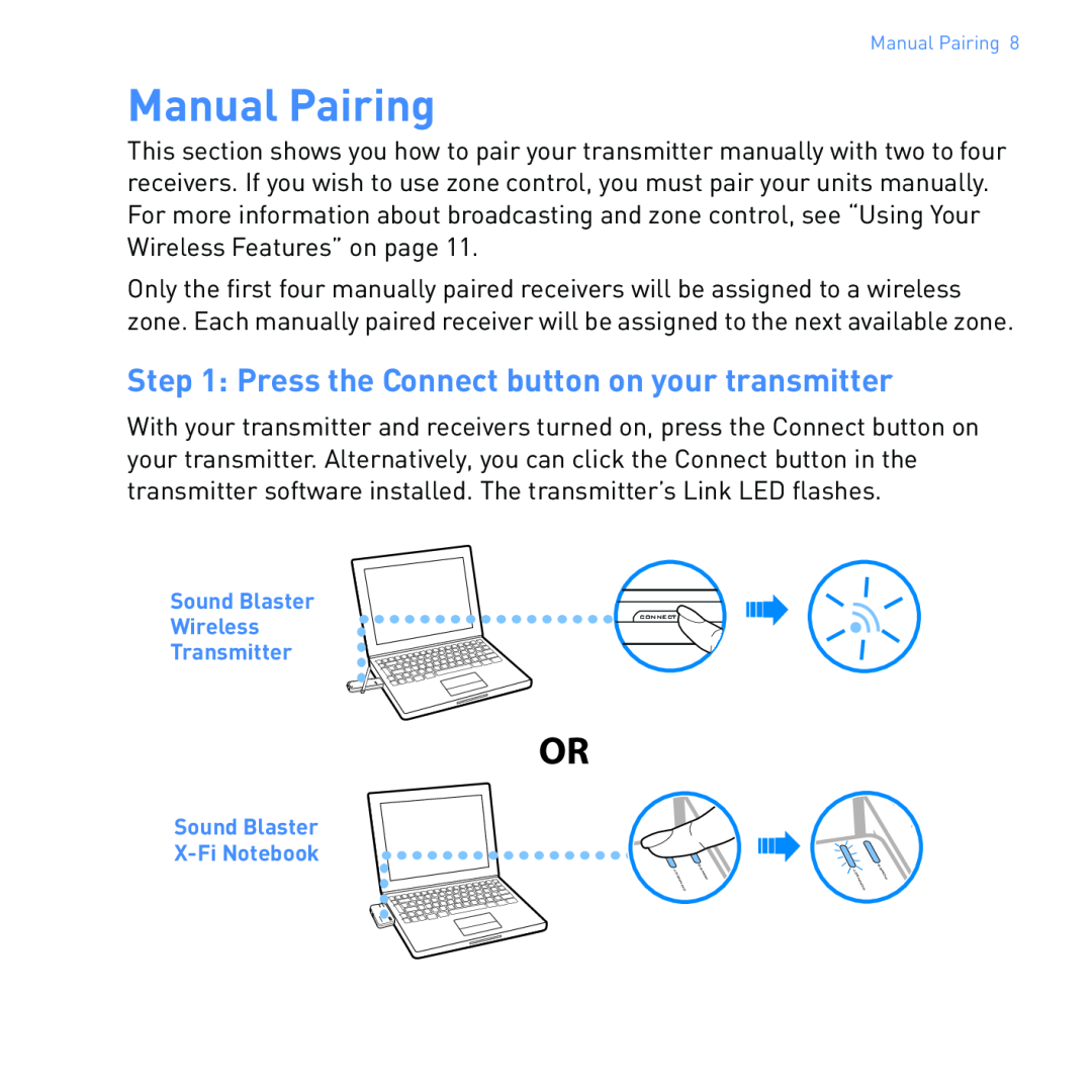 Creative SB1122 manual Manual Pairing 