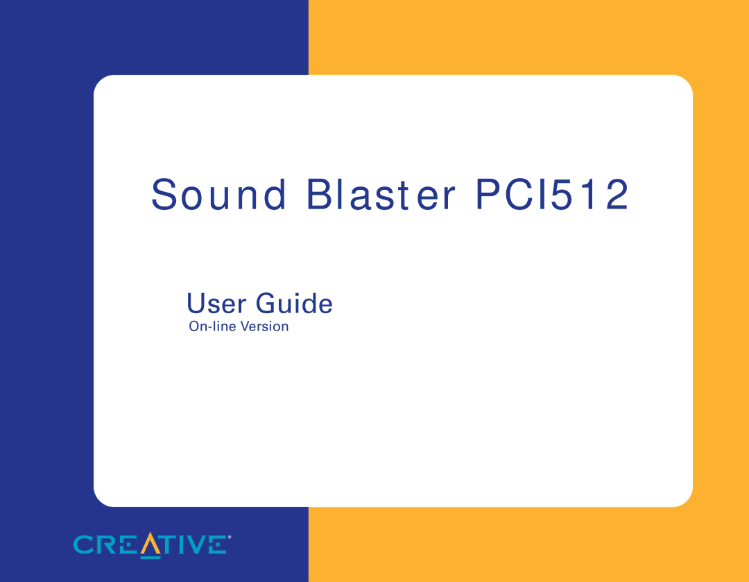 Creative manual Sound Blaster PCI512 