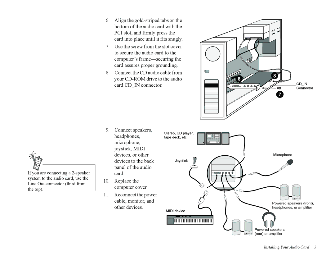 Creative PCI512, Sound Blaster manual Reconnect the power cable, monitor, and other devices 