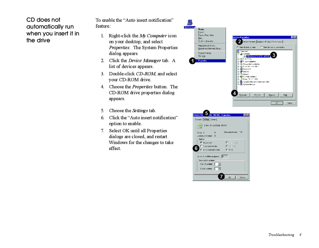 Creative PCI512, Sound Blaster manual Troubleshooting 