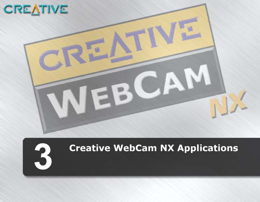 Creative manual Creative WebCam NX Applications 