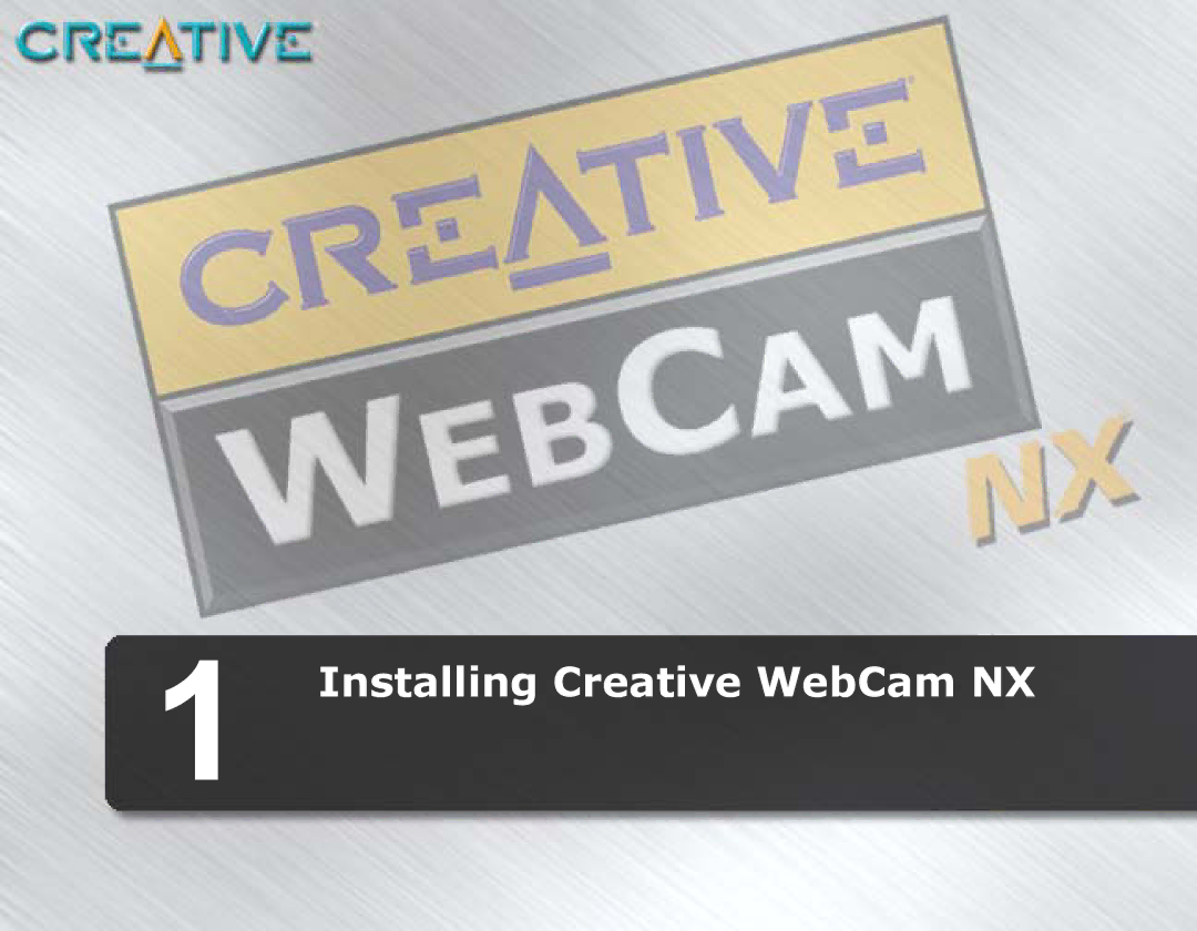 Creative manual Installing Creative WebCam NX 