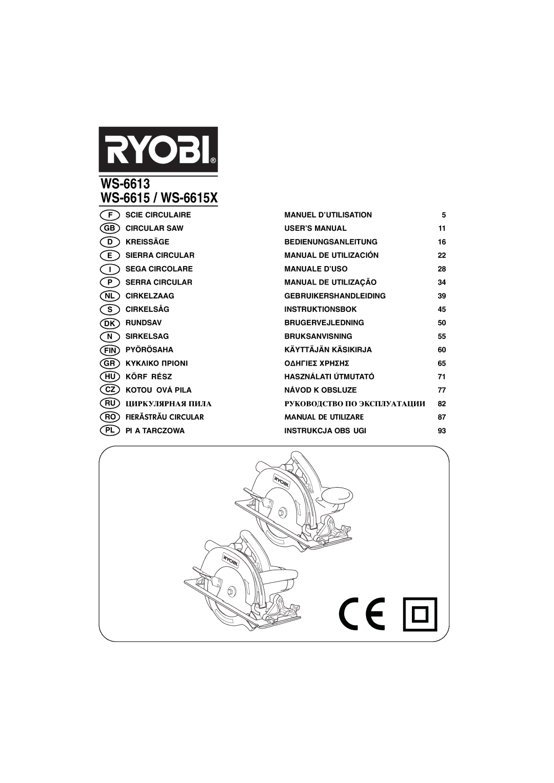 Creative manuel dutilisation WS-6613 WS-6615 / WS-6615X, Fierăstrău Circular Manual DE Utilizare 