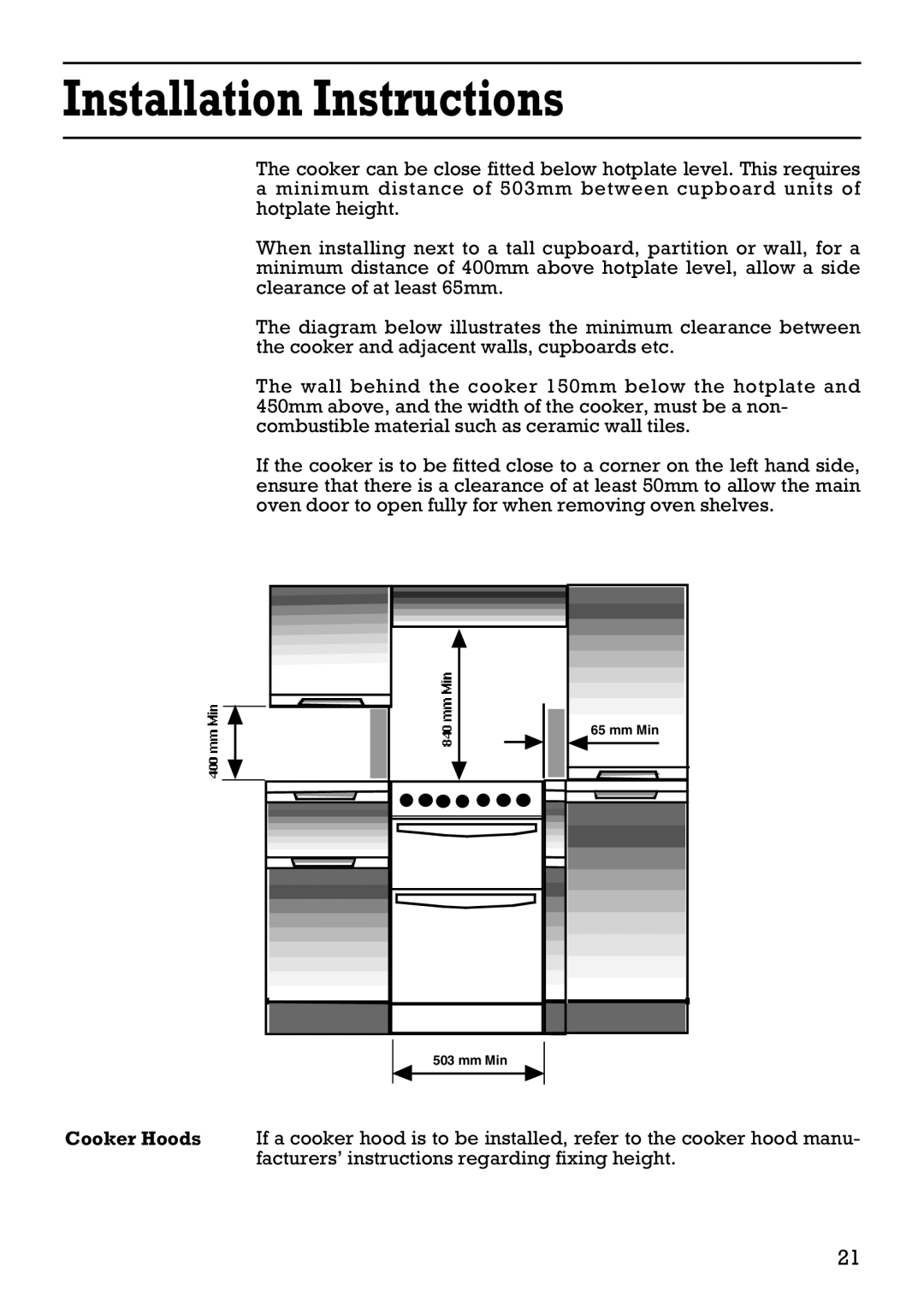 Creda 41202 installation instructions Mm Min 