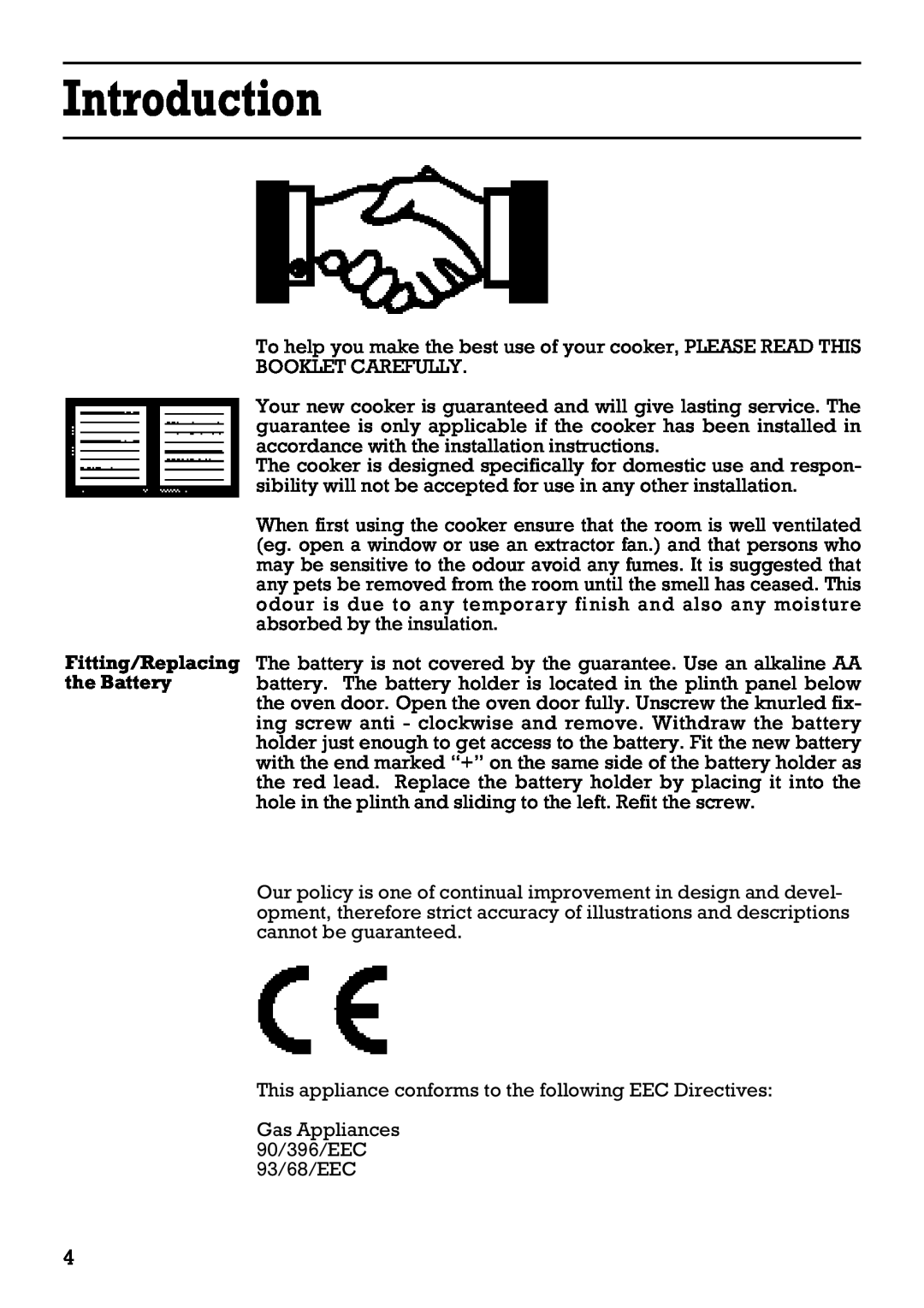 Creda 41202 installation instructions Introduction, Fitting/Replacing the Battery 