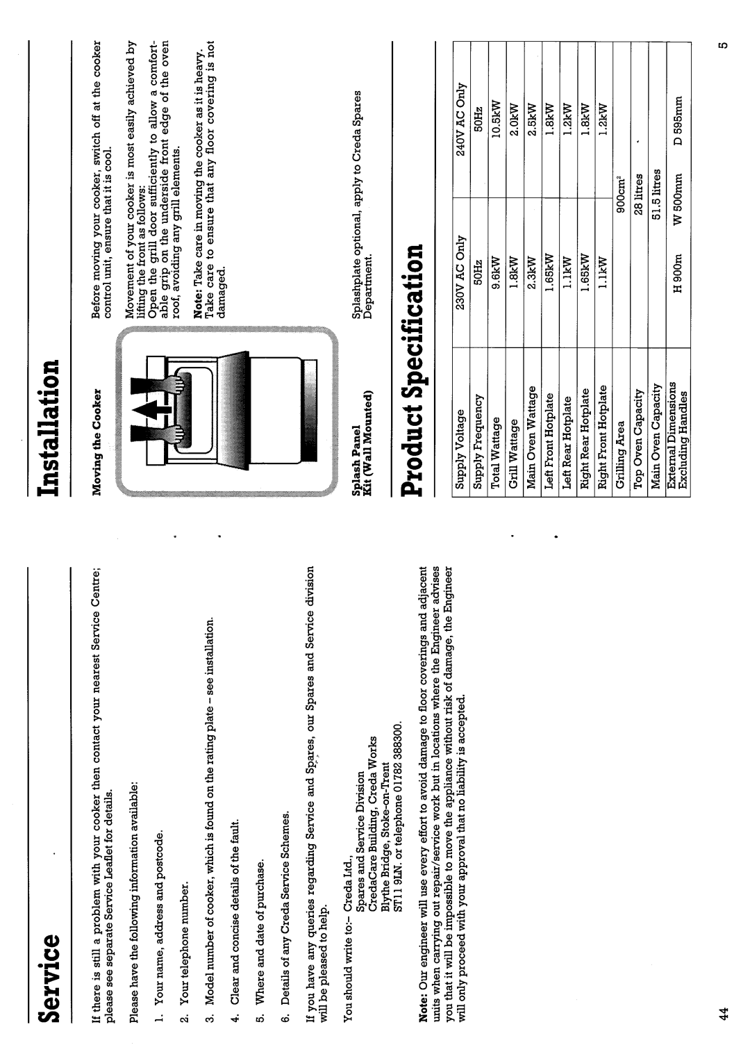 Creda 48444 manual 