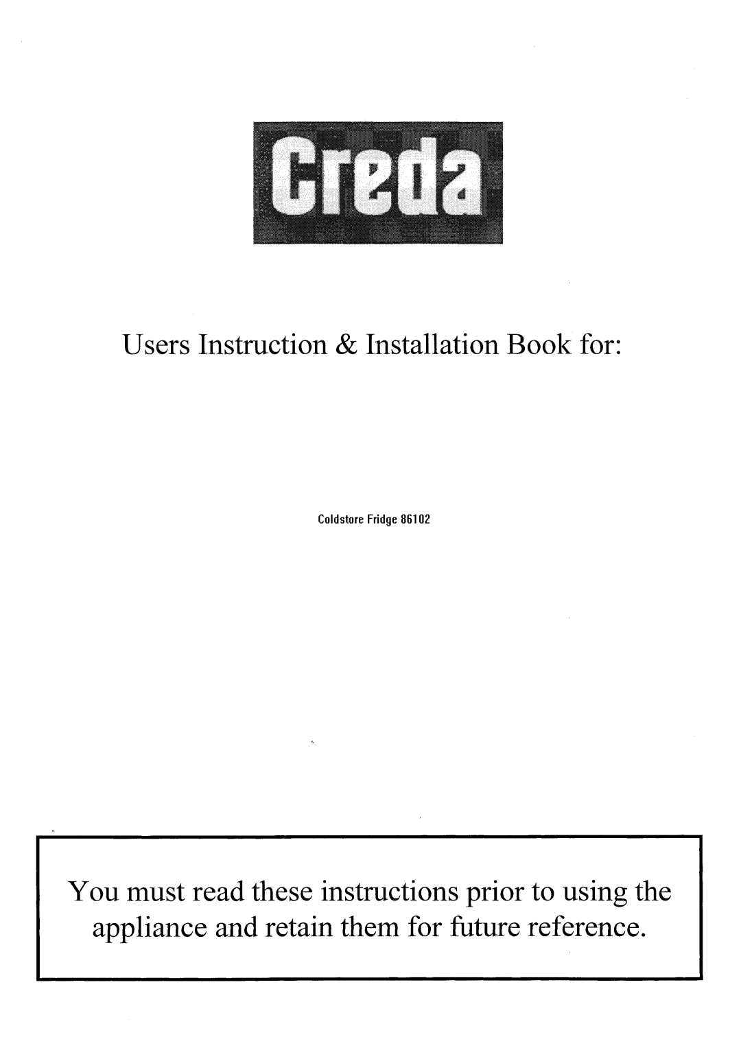 Creda 86102 manual 