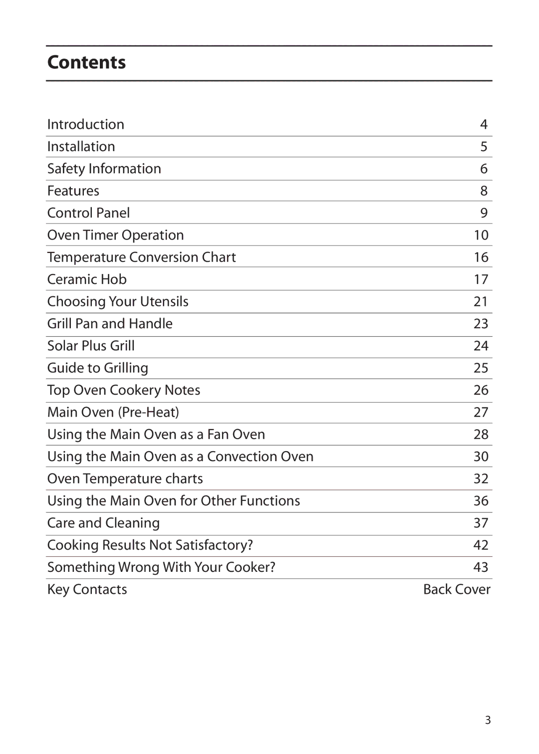 Creda C561E/R561E manual Contents 