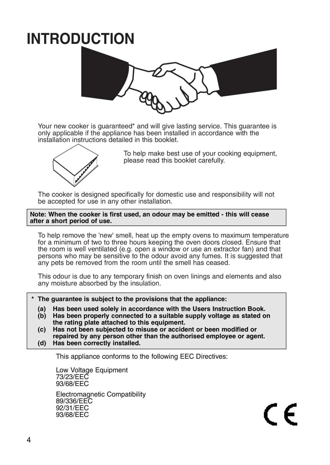 Creda Cooker manual Introduction 