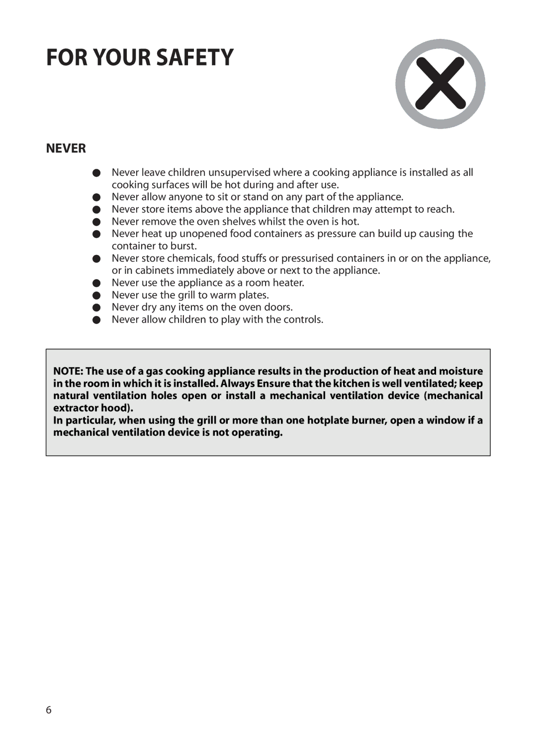 Creda Cordialle S120G installation instructions Never 