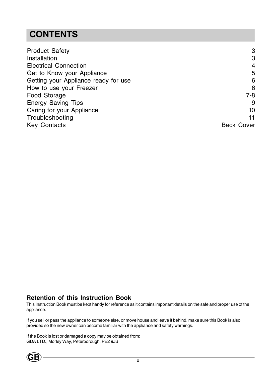 Creda CUZ12G manual Contents 