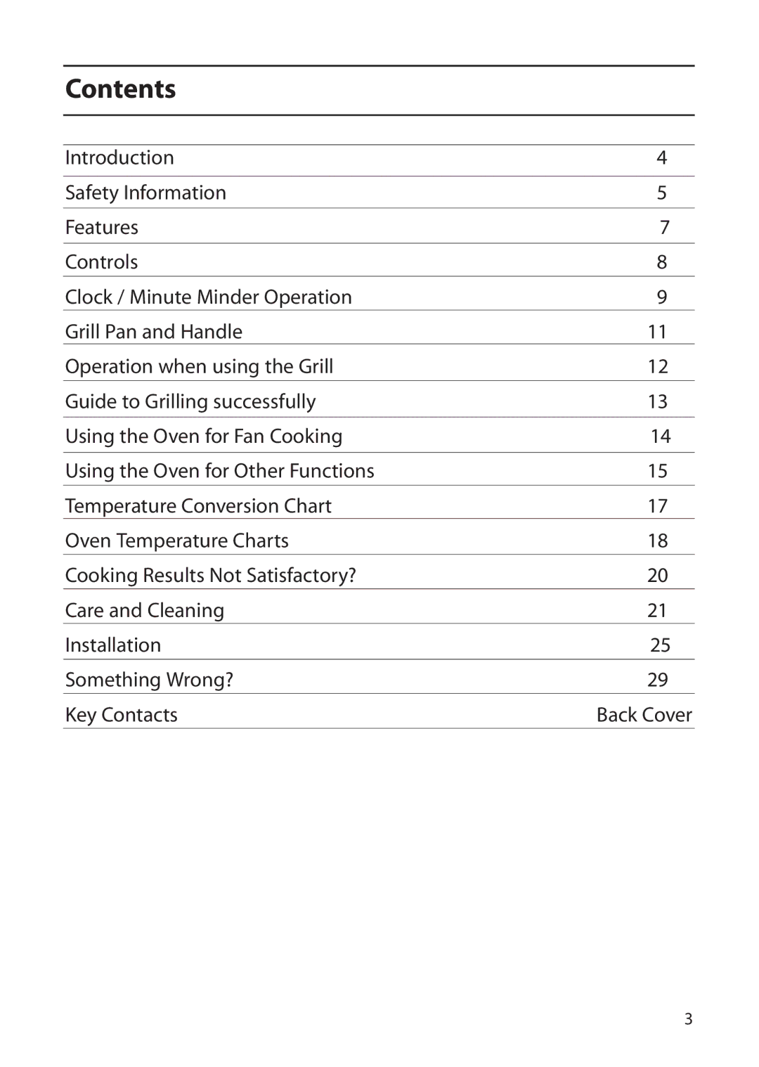 Creda D130E manual Contents 