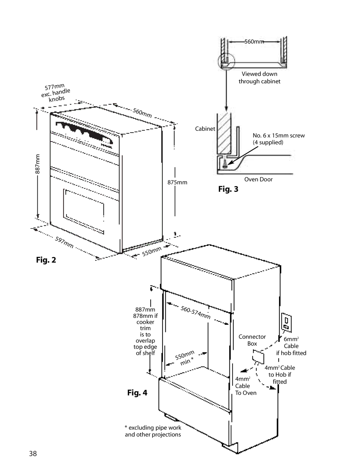 Creda E530E/R530E manual 597mm 