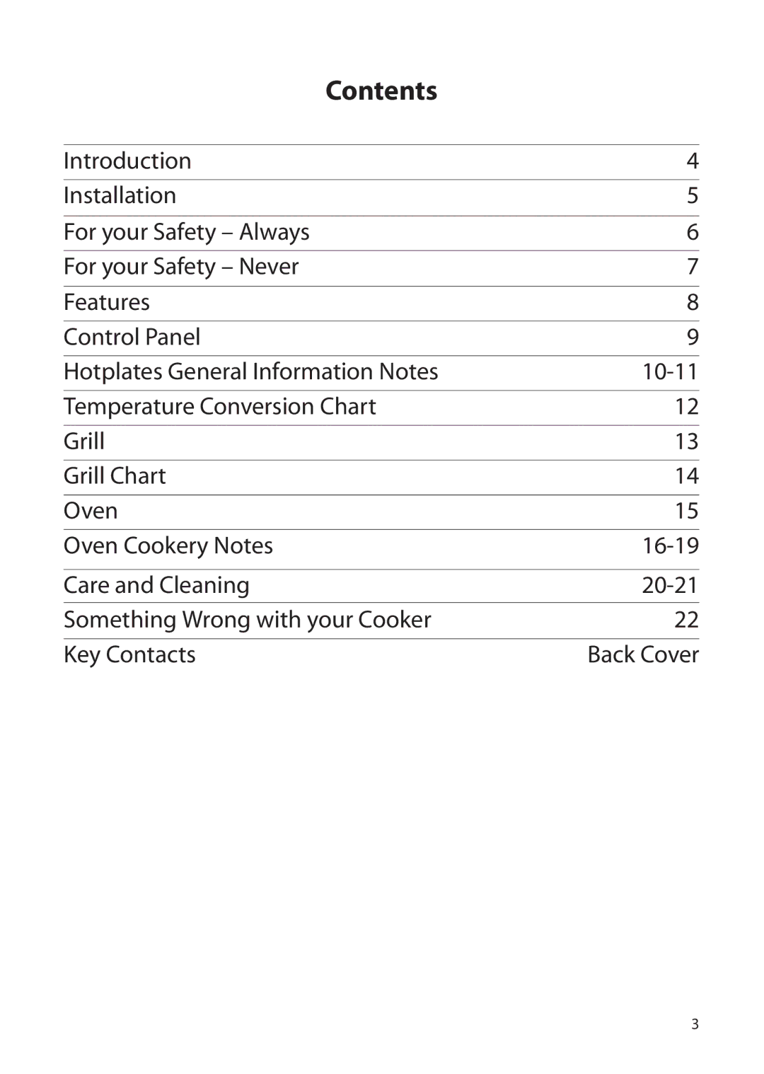 Creda H150E manual Contents 